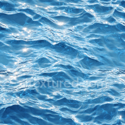 seamless Seamless 3D Water PBR Texture of Realistic Ocean Surface with Sunlit Waves texture 8k free download PBR