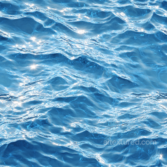 Water PBR Texture of Realistic Ocean Surface with Sunlit Waves Water texture preview