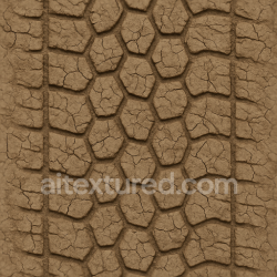 seamless Seamless 3d texture pbr 8k car tire print on clay print surface with hexagon tread and mud cracked soil texture 8k free download PBR