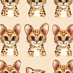 seamless Seamless 3D PBR Texture with Cute Cartoon Leopard Print Fabric Pattern texture 8k free download PBR