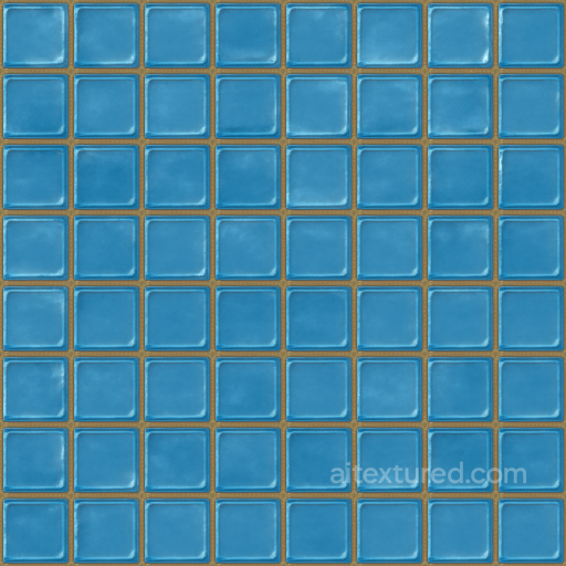 Glass Tiles Mosaic With Blue Tiles And Glossy Finish seamless Mosaic PBR texture