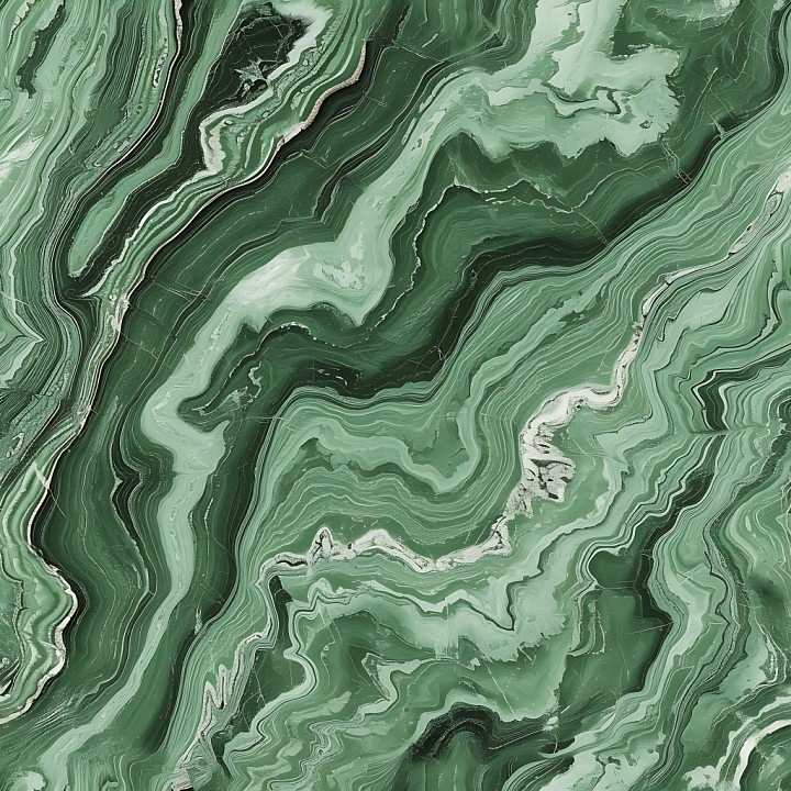 Guatemala Green Natural Marble with Organic Waves and Layered Veins seamless PBR texture preview
