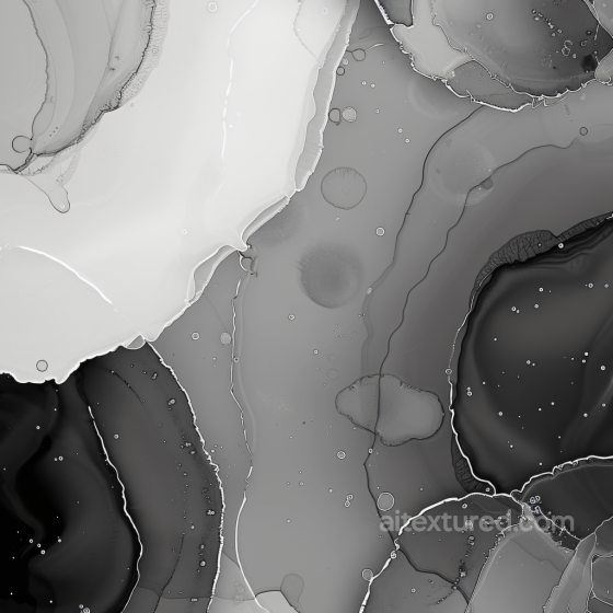 Alcohol Ink PBR Texture Featuring Elegant Monochrome Swirls and Fluid Layers Alcohol ink texture preview