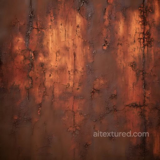 Cracked Rusty Metal PBR Texture with Deep Corrosion and Warm Hues seamless Rust PBR texture