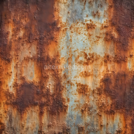 Seamless 3D PBR Rusty Metal Texture Featuring Corroded Holes and Rough Patina