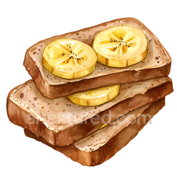 seamless Breakfast Banana Bread Slices with Fresh Banana Illustration texture 8k free download PBR