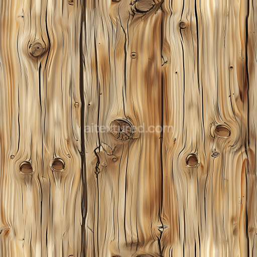 Seamless 3D Weathered Pine Wood Planks PBR Texture with Natural Knots and Grain