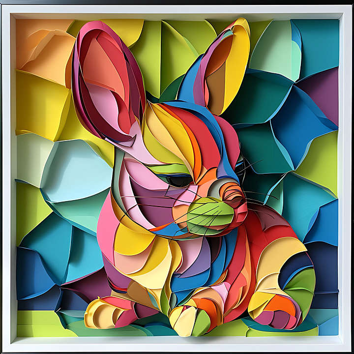Featuring Origami-Inspired Multicolor Chinchilla Design seamless PBR texture preview