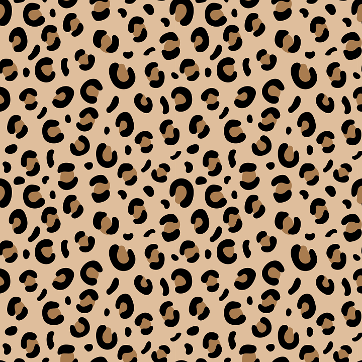 Leopard Print Fabric - Beige with Black and Brown Spots seamless PBR texture preview