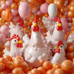seamless Seamless 3D Inflated Puffy Balloon Plastic Texture in White, Pink & Orange texture 8k free download PBR