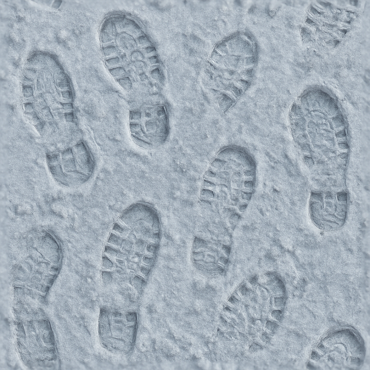 Snow Prints With Icy Prints On Frozen Ground seamless PBR texture preview