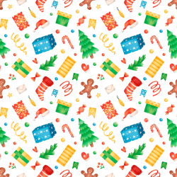seamless Seamless 3D PBR Christmas digital paper texture with colorful holiday icons texture 8k free download PBR