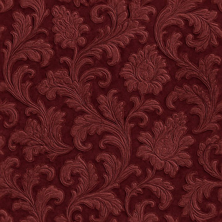 Wallpaper With Luxurious Rococo Brocade Velvet Embossed Design seamless PBR texture preview