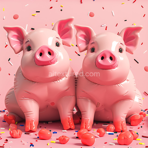 Seamless 3D Inflated Pink Vinyl Panels PBR Texture with Glossy Puffy Surface