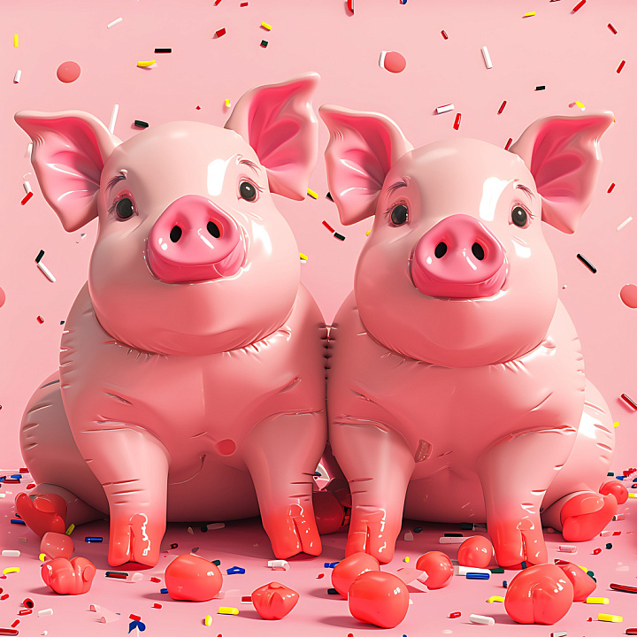 Inflated Pink Rubber Surface with Glossy Finish seamless PBR texture preview