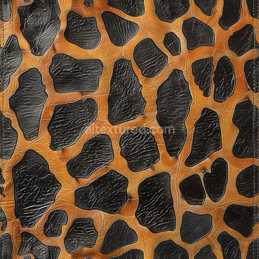 Preview — Seamless 3D PBR Leather Texture with Glossy Black Spots on Brown Grain