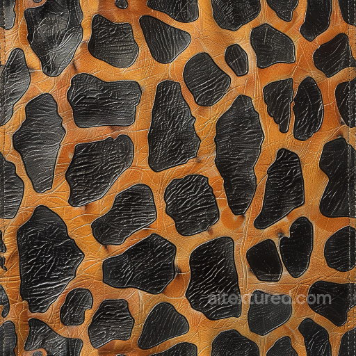 Leather Texture with Glossy Black Spots on Brown Grain seamless Leather PBR texture