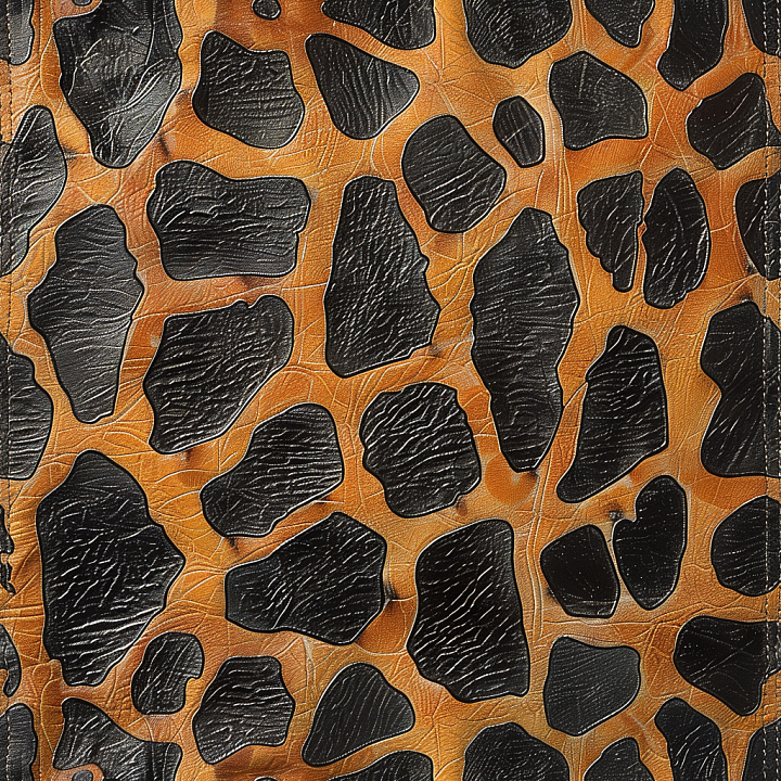 Leather with Glossy Black Spots on Brown Grain seamless PBR texture preview