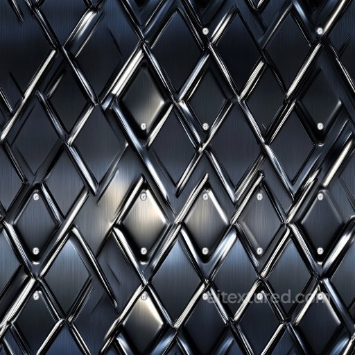 Dark Brushed Steel Diamond Plate PBR Texture with Riveted Pattern seamless Metal PBR texture
