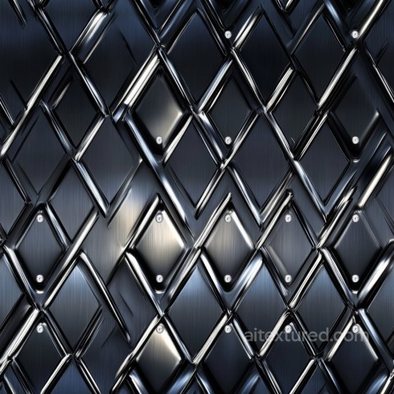 Dark Brushed Steel Diamond Plate PBR Texture with Riveted Pattern Metal texture preview