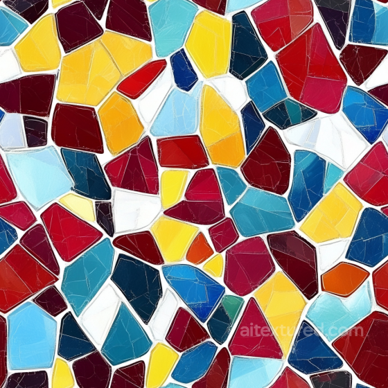 Colorful Ceramic Mosaic PBR Texture with Irregular Tiles and Glossy Finish Mosaic texture preview