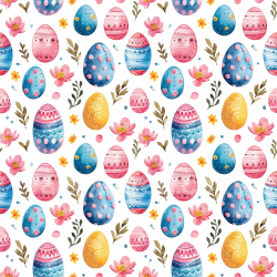 seamless Seamless 3D PBR Texture Featuring Hand-Painted Easter Eggs and Floral Elements texture 8k free download PBR