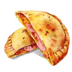 seamless Watercolor Ham and Cheese Calzones Breakfast Illustration texture 8k free download PBR