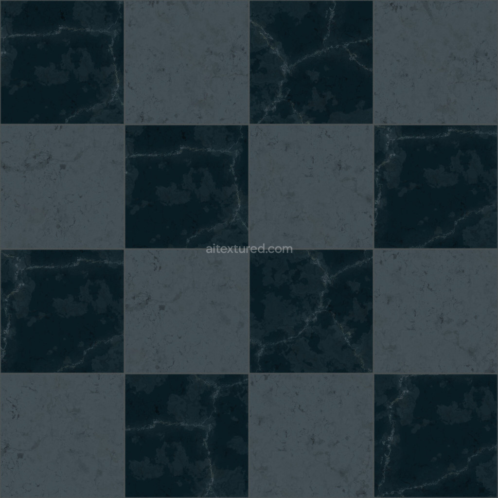 Seamless dark tiles PBR texture for 3D applications