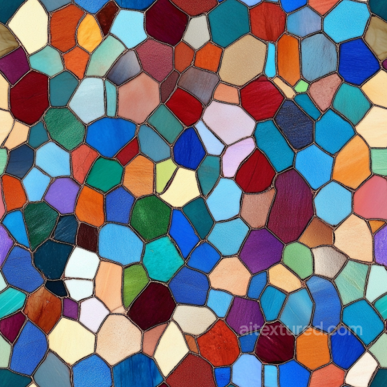 Mosaic PBR Texture with Colorful Irregular Stone Tiles Mosaic texture preview
