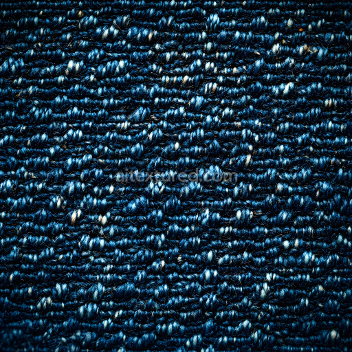 Seamless 3D Cracked Denim Fabric PBR Texture with Detailed Blue Weave Pattern