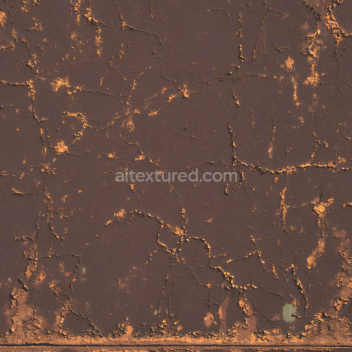 Seamless 3D PBR Rusty Cracked Metal Texture with Peeling Paint and Corrosion