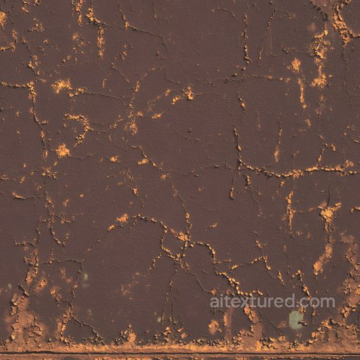 Rusty Cracked Metal Texture with Peeling Paint and Corrosion seamless Rust PBR texture
