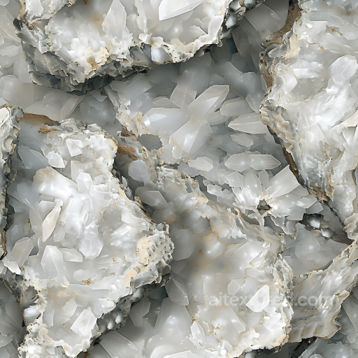 Crystal Geode Stone PBR Texture with Translucent Quartz Crystals seamless Stone PBR texture