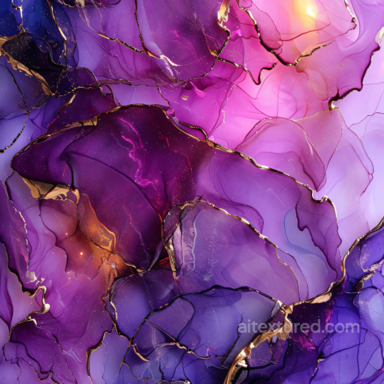 Alcohol Ink PBR Texture Featuring Luxurious Purple and Gold Fluid Veining Alcohol ink texture preview