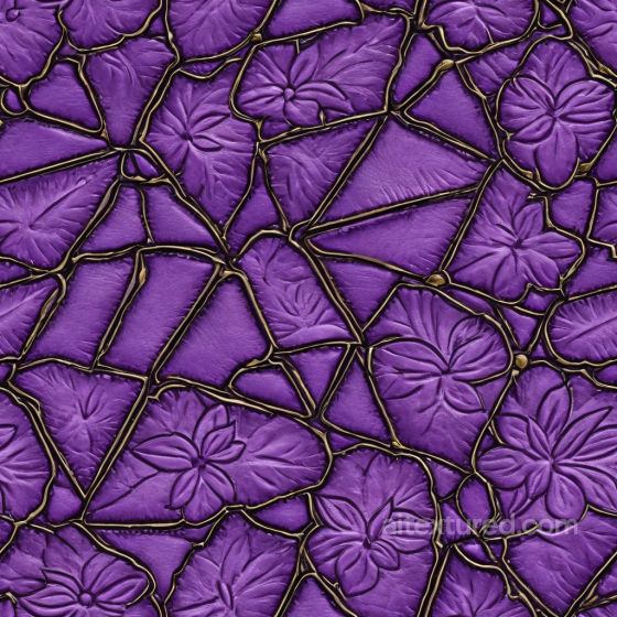 Embossed Purple Leather PBR Texture with Gold Trim Detailing Leather texture preview