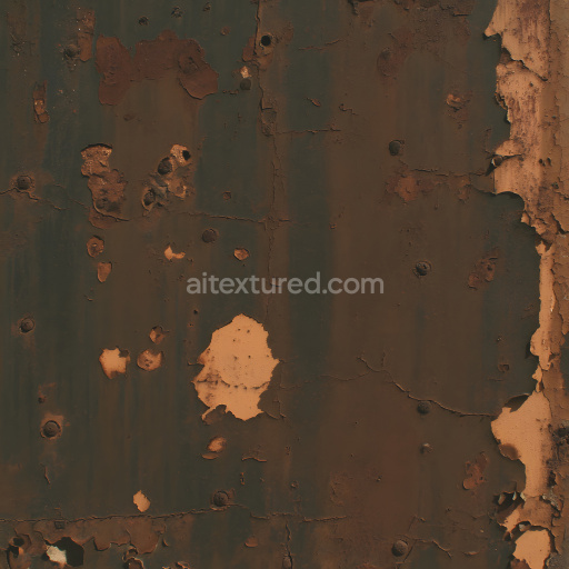 Seamless 3D Rusty Metal PBR Texture with Peeling Paint and Corrosion