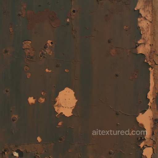 Rusty Metal PBR Texture with Peeling Paint and Corrosion seamless Rust PBR texture