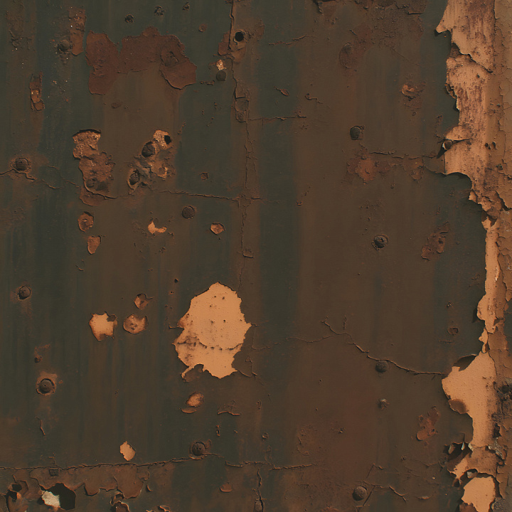 Rusty Metal with Peeling Paint and Corrosion seamless PBR texture preview