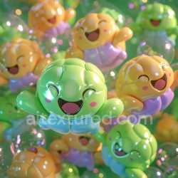 seamless Seamless 3D Inflated Vinyl Plush Texture with Puffy Paneling in Bright Colors texture 8k free download PBR