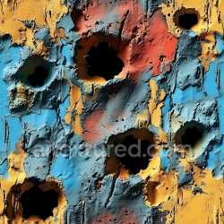 seamless Seamless 3D cracked and holed painted metal PBR texture with vibrant color chipping texture 8k free download PBR