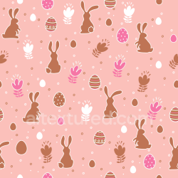 seamless Seamless 3D PBR Easter digital paper texture featuring bunnies and floral motifs texture 8k free download PBR