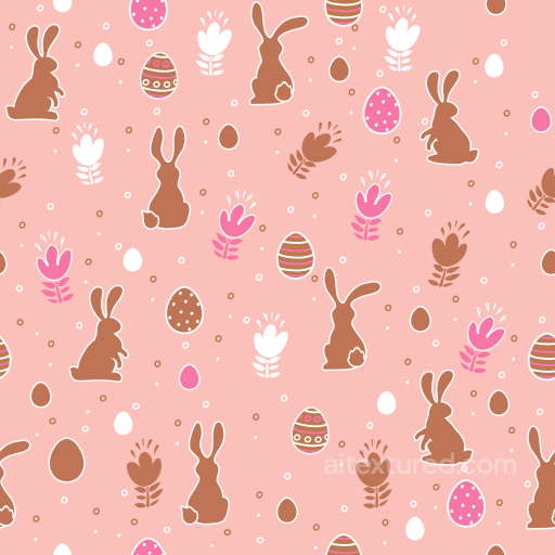 Easter Digital Paper Texture Featuring Bunnies And Floral Motifs seamless All Easter Digital paper PBR texture