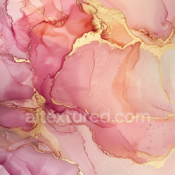 seamless Seamless 3D Alcohol Ink PBR Texture Featuring Pink Tones with Gold Marbling and Fluid Veins texture 8k free download PBR