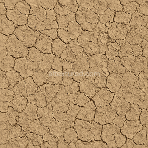 Seamless 3d texture pbr 8k of cracked earth with parched ground and dry soil