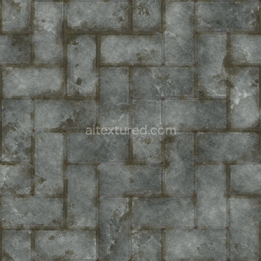 Paving Stone Tile Seamless Texture Pbr Dark Weathered Rough Matte