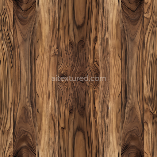 Seamless 3D Exotic Hardwood PBR Texture with Distinctive Knots and Grain Patterns