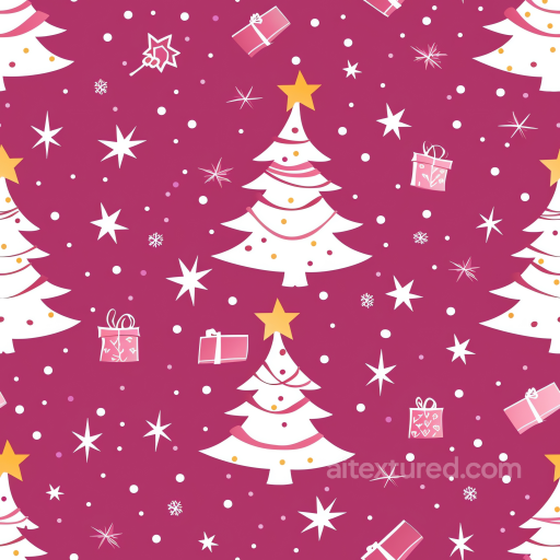 All Christmas Digital paper Texture of Festive Christmas Trees and Gift Boxes on Red Back… seamless All Christmas Digital paper PBR texture