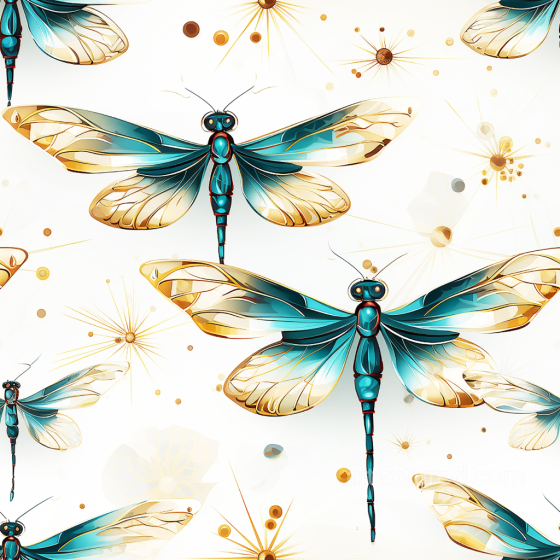 Featuring Blue and Gold Dragonfly Motif Dragonfly texture preview