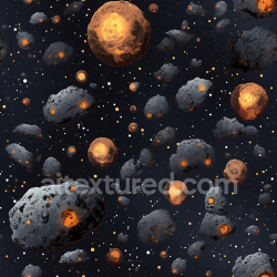 seamless Seamless 3D PBR Space Texture Featuring Glowing Asteroids on Starfield texture 8k free download PBR