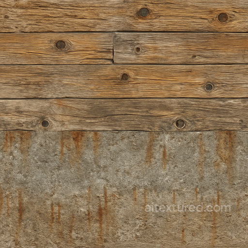 Distressed Wood Surface With Varnished Wood And Knots seamless Surfaces, smooth, rough PBR texture